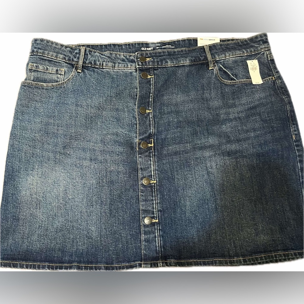 NWT Old Navy Plus Size Button Down Jean Skirt